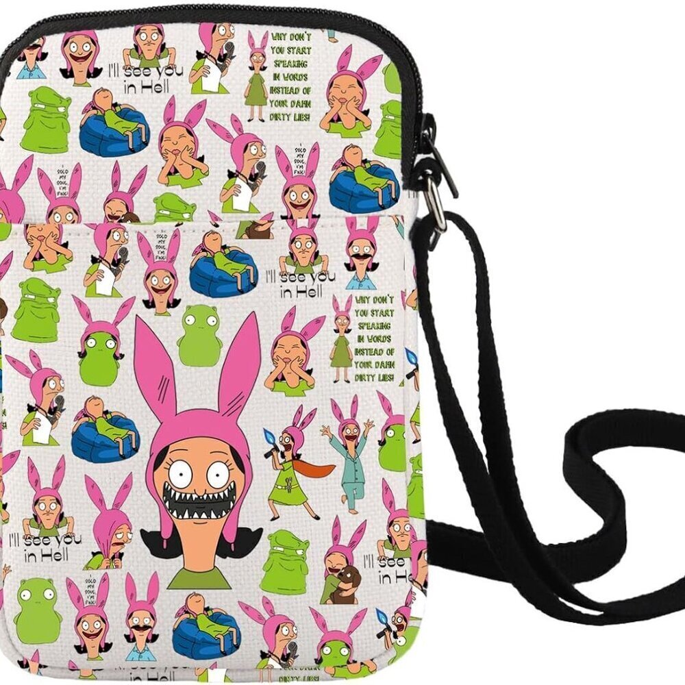 Unisex Crossbody Bag Canvas Medium Bob's Burgers Merchandise Gift